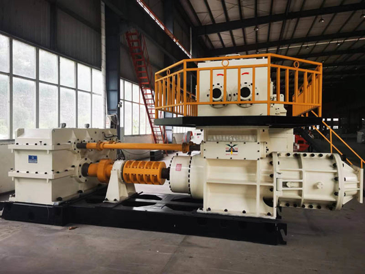 Dua Tahap Vacuum Extruder Clay Brick Machine Lini Produksi Mixing Shaft