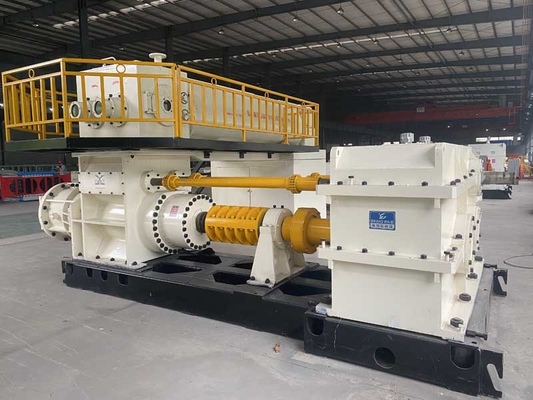 EV60A Carbon Steel Vacuum Extruder Clay Brick Forming Machine Mencampur Gigi