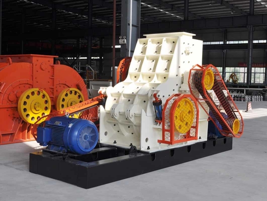 Peralatan Pemrosesan Mineral Roller Baja Ganda Mesin Hammer Crusher Otomatis