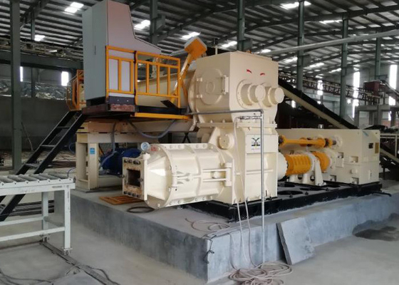 mesin pembuat batako vakum extruder / lini produksi pembuatan batu bata tanaman manual untuk Pakistan
