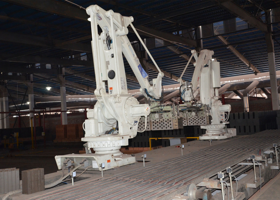 robot bata blok otomatis mengatur mesin susun untuk lini produksi batu bata tanah liat