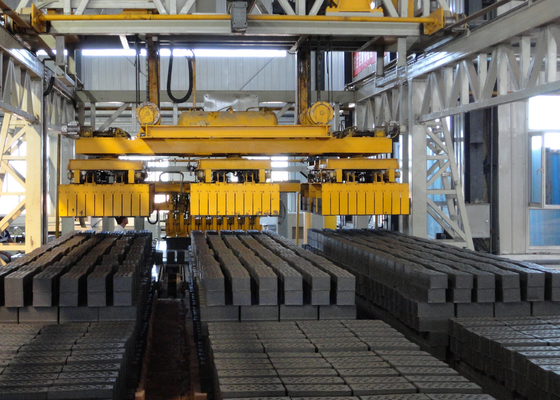 Lini Produksi Bata Tanah Liat Berongga Otomatis Robot Block Stacking Machine