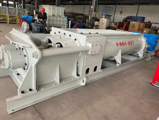Peralatan pencampur poros ganda Paddle Horizontal Pencampur Tanah liat Mesin pencampuran industri pembuatan batu bata