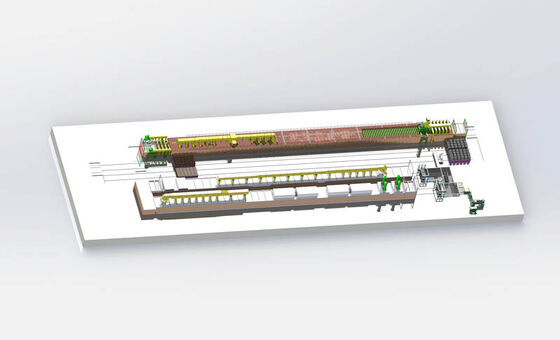 100 sampai 1.200 ton/hari jalur produksi batu bata tanah liat otomatis penuh dengan pengering terowongan dan tungku terowongan untuk pembuatan batu bata tanah liat