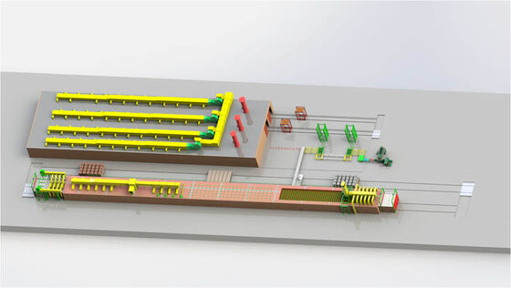 100 sampai 1.200 ton/hari jalur produksi batu bata tanah liat otomatis penuh dengan pengering terowongan dan tungku terowongan untuk pembuatan batu bata tanah liat